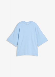 T-shirt oversize z asymetrycznym dołem, z czystej bawełny organicznej. Czarne t-shirty bonprix, bez wzorów, z bawełny, z asymetrycznym kołnierzem, bez ramiączek. Za 34,99 zł.