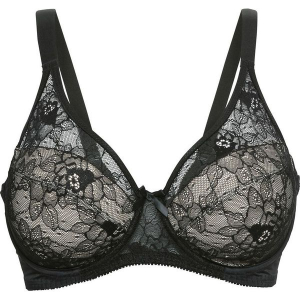 Biustonosz minimizer bonprix czarno-cielisty. Biustonosze marki bonprix. Za 47,99 zł.