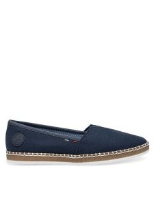 Rieker Espadryle M2278-14 Granatowy. Niebieskie espadryle Rieker, bez wzorów, z materiału, bez obcasa. Za 269,99 zł.