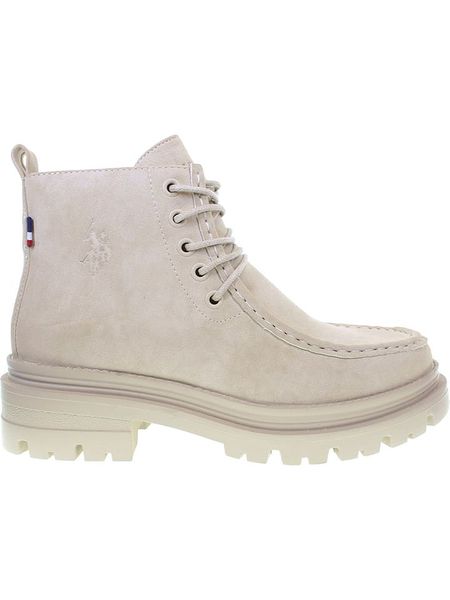 U.S. Polo Assn. Botki w kolorze kremowym rozmiar: 39. Brązowe botki U.S. Polo Assn., bez wzorów, bez obcasa, bez zapięcia. Za 250,35 zł.