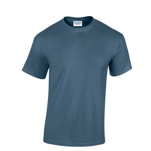 Ciężka Bawełniana Koszulka Unisex Dla Dorosłych. Niebieskie bluzki GILDAN, m, bez wzorów, z bawełny, sportowe, bez kołnierzyka, bez ramiączek. Za 30,99 zł.