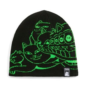 Czapka Puma x RIPNDIP. Czarne czapki Puma, bez wzorów, z materiału, biznesowe. Za 116,39 zł.