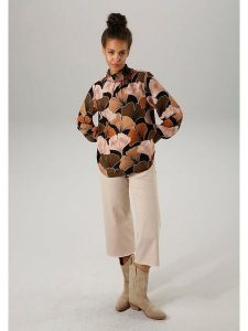 Aniston Bluzka w kolorze brązowo-czarnym rozmiar: 40. Brązowe bluzki Aniston, bez wzorów, z wiskozy, bez kołnierzyka, bez ramiączek. Za 70,45 zł.