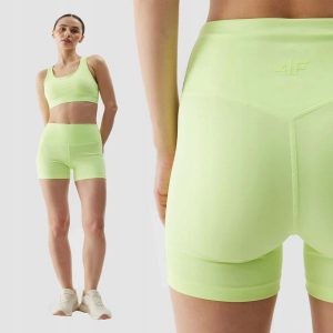 SPODENKI DAMSKIE 4F TRENINGOWE LEGGINSY KRÓTKIE KOLARKI KRÓTKIE KOLOR ZIELONY. Zielone legginsy 4f, bez wzorów, z materiału, krótkie. Za 99,99 zł.