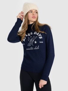 4F Golf z wełną damski - granatowy M. Niebieskie golfy 4f, bez wzorów, z wełny. Za 199,99 zł.