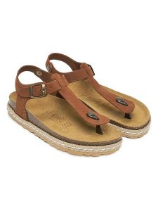 Mandel Skórzane sandały w kolorze jasnobrązowym rozmiar: 40. Brązowe sandały Mandel, bez wzorów, ze skóry, z otwartym noskiem, bez obcasa, bez zapięcia. Za 130,99 zł.