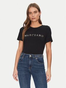 Marciano Guess T-Shirt 5GGI00 6008A Czarny Slim Fit. Czarne t-shirty Marciano Guess, xs, z aplikacjami, z bawełny, bez kołnierzyka, bez ramiączek. Za 149,99 zł.