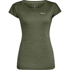 Koszulka trekkingowa damska Puez Melange Dry Ss Tee Women. Zielone koszulki sportowe Salewa, bez wzorów, bez ramiączek. Za 148,75 zł.