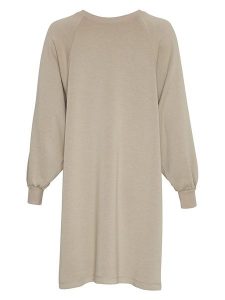 MOSS COPENHAGEN Sukienka "Bianna" w kolorze beżowym rozmiar: XS/S. Brązowe sukienki Moss Copenhagen, s, bez wzorów, bez kołnierzyka, bez ramiączek, midi. Za 92,21 zł.