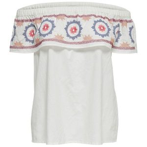 Only Panie Bluzka Elen A Off Shoulder Top O Zgodności White Azteków Embrodiery (Rozmiar 34). Bluzki marki ONLY. W wyprzedaży za 60,00 zł.