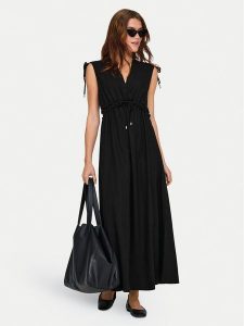 ONLY Sukienka letnia Goa 15363694 Czarny Regular Fit. Czarne kombinezony ONLY, na lato, xs, bez wzorów, ze lnu, bez kołnierzyka, bez ramiączek. Za 229,99 zł.