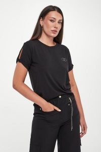 T-shirt damski bambusowy LIU JO. T-shirty Liu Jo, s, bez wzorów, bez kołnierzyka, bez ramiączek. Za 299,00 zł.