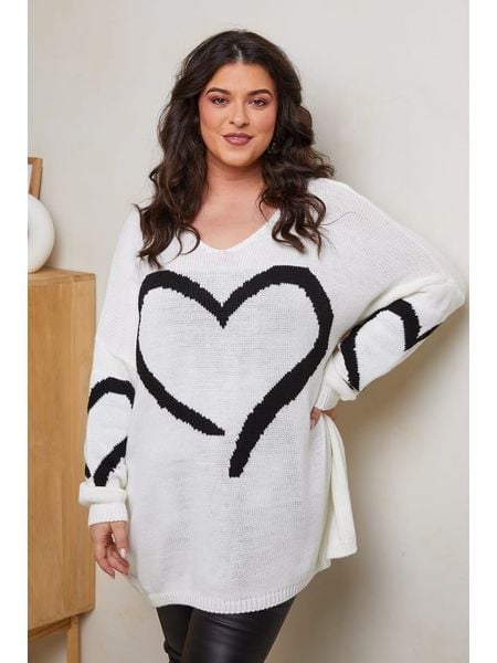 Curvy Lady Sweter w kolorze białym rozmiar: 44/46. Białe swetry oversize Curvy Lady, bez wzorów, ze splotem, bez ramiączek. Za 162,95 zł.