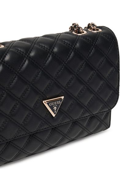 Guess Torebka Giully II HWQG96 73200 Czarny. Czarne torebki klasyczne Guess, z aplikacjami, ze skóry, bez dodatków. Za 420,99 zł.