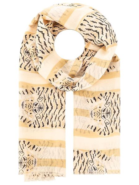 Zwillingsherz Szal "Striped Tiger" w kolorze beżowym - 180 x 98 cm rozmiar: onesize. Brązowe szaliki Zwillingsherz, bez wzorów, z materiału. Za 67,09 zł.