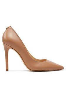 Guess Szpilki Gabben FLTGAB LEA08 Beżowy. Brązowe szpilki Guess, z aplikacjami, ze skóry, bez obcasa. Za 629,99 zł.