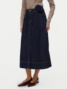Vero Moda Spódnica jeansowa Ruth 10343067 Granatowy A-Line Fit. Niebieskie spódnice Vero Moda, xl, bez wzorów, z bawełny. Za 229,99 zł.
