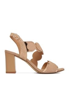 Lasocki Sandały CEO-WS3119-2Z Beżowy. Brązowe sandały Lasocki, bez wzorów, bez obcasa, na słupku, bez zapięcia. Za 229,99 zł.