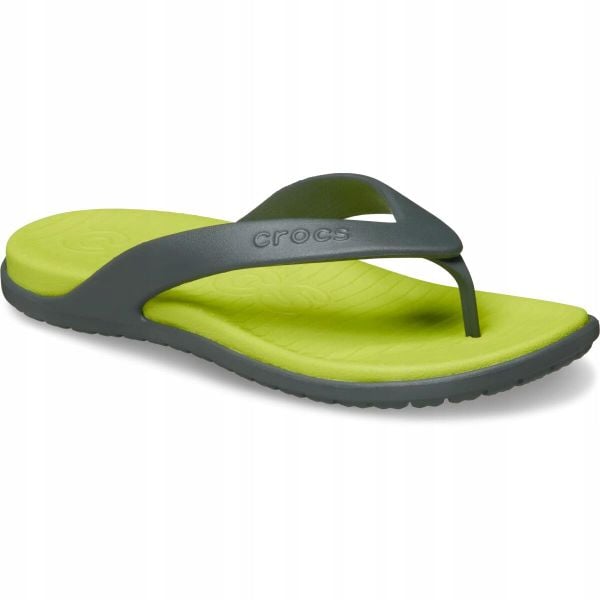 Japonki Dla Dorosłych Crocs Coast Flip. Szare klapki Crocs, bez wzorów, z materiału, bez obcasa. Za 139,99 zł.