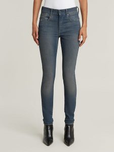 G-Star Dżinsy "Lhana" - Skinny fit - w kolorze niebieskim rozmiar: W27/L28. Niebieskie jeansy G-Star, z aplikacjami, ze skóry. Za 193,24 zł.