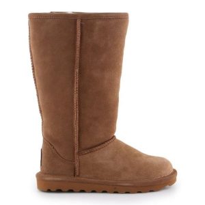 Kozaczki ocieplane BearPaw Elle Tall W 1963W Hickory Ii brązowe. Brązowe buty zimowe z materiału, bez obcasa, bez zapięcia. Za 681,40 zł.