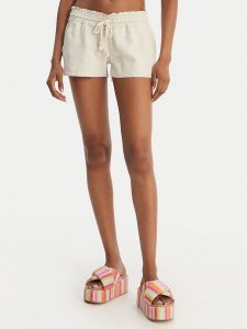 Roxy Szorty materiałowe Oceanside ARJNS03007 Beżowy Regular Fit. Brązowe szorty Roxy, bez wzorów, z materiału. Za 169,99 zł.