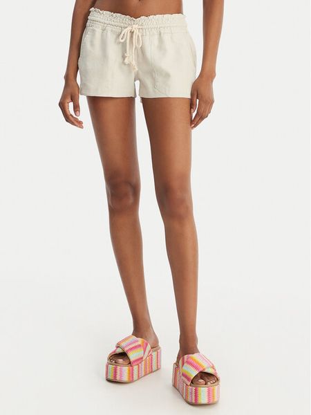 Roxy Szorty materiałowe Oceanside ARJNS03007 Beżowy Regular Fit. Brązowe szorty Roxy, bez wzorów, z materiału. Za 169,99 zł.