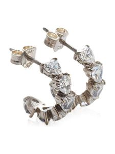 Pandora Srebrne kolczyki-półkreole z cyrkoniami rozmiar: onesize. Szare kolczyki Pandora, z cyrkonią, srebrne. Za 366,35 zł.