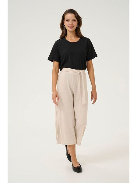 Kaffe Kuloty "Malli" w kolorze beżowym rozmiar: M. Brązowe spodnie z wysokim stanem Kaffe, bez wzorów, z podwyższonym stanem. Za 165,99 zł.