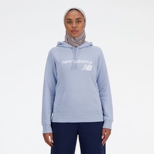 Bluza damska New Balance WT03810LAY – fioletowa. Fioletowe bluzy New Balance, l, bez wzorów, z bawełny, bez kaptura. Za 129,99 zł.