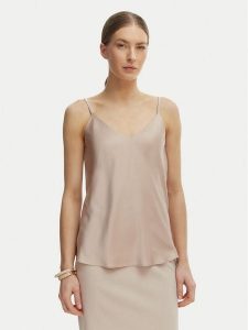 Rinascimento Top CFC0127685003 Beżowy Regular Fit. Brązowe topy Rinascimento, l, bez wzorów, z syntetyku, bez kołnierzyka, bez ramiączek. Za 194,99 zł.