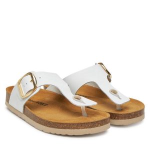 Japonki Dr. Brinkmann. Białe klapki Dr. Brinkmann, bez wzorów, bez obcasa. Za 239,99 zł.