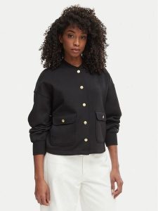 Tommy Hilfiger Kurtka przejściowa WW0WW48730 Czarny Relaxed Fit. Czarne kurtki TOMMY HILFIGER, xl, bez wzorów, z bawełny, bez kaptura. Za 597,99 zł.