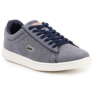 Buty lifestylowe Lacoste Carnaby Evo 218 3 Spw W 7-35SPW0018B98 białe. Białe trampki bez wzorów, z materiału, bez zapięcia. Za 544,84 zł.