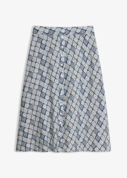 Rozkloszowana spódnica z wiskozy. Niebieskie spódnice bonprix, bez wzorów, z wiskozy, eleganckie. Za 47,99 zł.