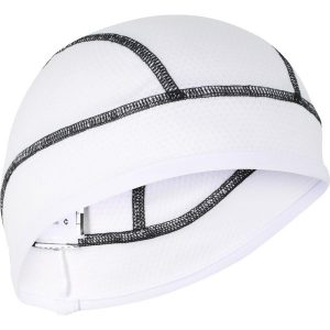 Czapka pod kask rowerowy Btwin 500 Aquafreeze. Białe czapki VAN RYSEL, bez wzorów, z materiału, sportowe. Za 49,99 zł.