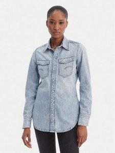 G-Star Raw Koszula jeansowa D27714-D539 Niebieski Slim Fit. Niebieskie koszule G-Star Raw, m, bez wzorów, z bawełny, bez kołnierzyka, bez ramiączek. Za 389,99 zł.