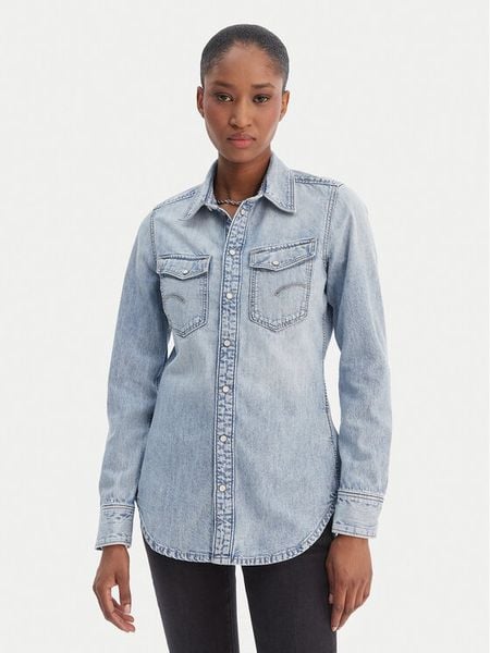 G-Star Raw Koszula jeansowa D27714-D539 Niebieski Slim Fit. Niebieskie koszule G-Star Raw, m, bez wzorów, z bawełny, bez kołnierzyka, bez ramiączek. Za 389,99 zł.