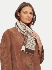 Guess Szalik W4BZ22 Z3JD2 Brązowy. Brązowe rękawiczki Guess, z aplikacjami, z poliesteru. Za 234,99 zł.