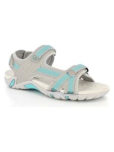 Kimberfeel Sandały "Jeannie" w kolorze szaro-turkusowym rozmiar: 39. Szare sandały Kimberfeel, bez wzorów, z otwartym noskiem, bez obcasa, bez zapięcia. Za 165,99 zł.