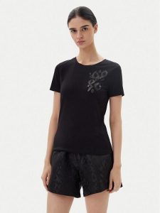 EA7 Emporio Armani T-Shirt 7W000133 AF10373 UC001 Czarny Regular Fit. Czarne t-shirty EA7 Emporio Armani, s, bez wzorów, z bawełny, bez kołnierzyka, bez ramiączek. Za 209,99 zł.
