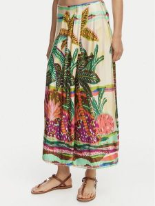 LOLA CASADEMUNT Spódnica midi LS2608001 Kremowy Regular Fit. Białe spódnice LOLA CASADEMUNT, s, bez wzorów, midi. Za 379,99 zł.