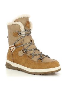 Kimberfeel Botki zimowe "Abigail" w kolorze jasnobrązowym rozmiar: 36. Brązowe botki Kimberfeel, na zimę, bez wzorów, z materiału, bez obcasa, bez zapięcia. Za 347,99 zł.