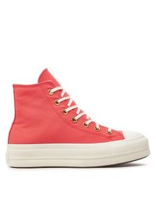 Converse Trampki Chuck Taylor All Star Lift Platform Canvas A09914C Różowy. Czerwone trampki Converse, bez wzorów, z materiału, bez zapięcia. Za 279,99 zł.