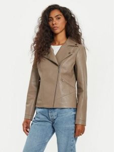 Tatuum Kurtka z imitacji skóry Ramonesi T2417.012B Brązowy Regular Fit. Brązowe kurtki Tatuum, bez wzorów, ze skóry, bez kaptura. Za 499,99 zł.