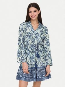 JDY Sukienka koszulowa Anna 15325610 Niebieski Regular Fit. Niebieskie kombinezony JDY, l, bez wzorów, z bawełny, bez kołnierzyka, bez ramiączek, koszulowe. Za 99,99 zł.