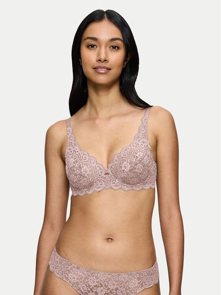 Triumph Biustonosz z fiszbiną Amourette 10209574 Różowy. Czerwone biustonosze Triumph, bez wzorów, z syntetyku. Za 139,99 zł.