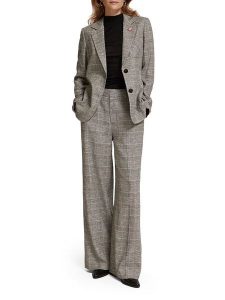 Scotch & Soda Spodnie w kolorze szarym rozmiar: W29/L32. Szare spodnie z wysokim stanem Scotch & Soda, bez wzorów, z materiału, z podwyższonym stanem. Za 210,32 zł.