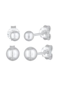 Elli Damskie kolczyki kulki w zestawie 2 sztuk ze srebra próby 925 Sterling Silver Kolczyki 1 ct. Szare kolczyki Elli, srebrne. Za 143,99 zł.