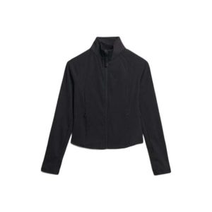 Damska bluza dresowa Superdry Studios. Czarne kurtki Superdry, bez wzorów, z dresówki, bez kaptura. Za 323,35 zł.